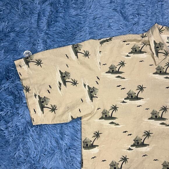 Bugle Boy Button Up Collard Shirt Size Medium Mens Retro Hawaiian Summer Y2K - Picture 3 of 9